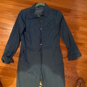 Denim long sleeve and leg jumpsuit